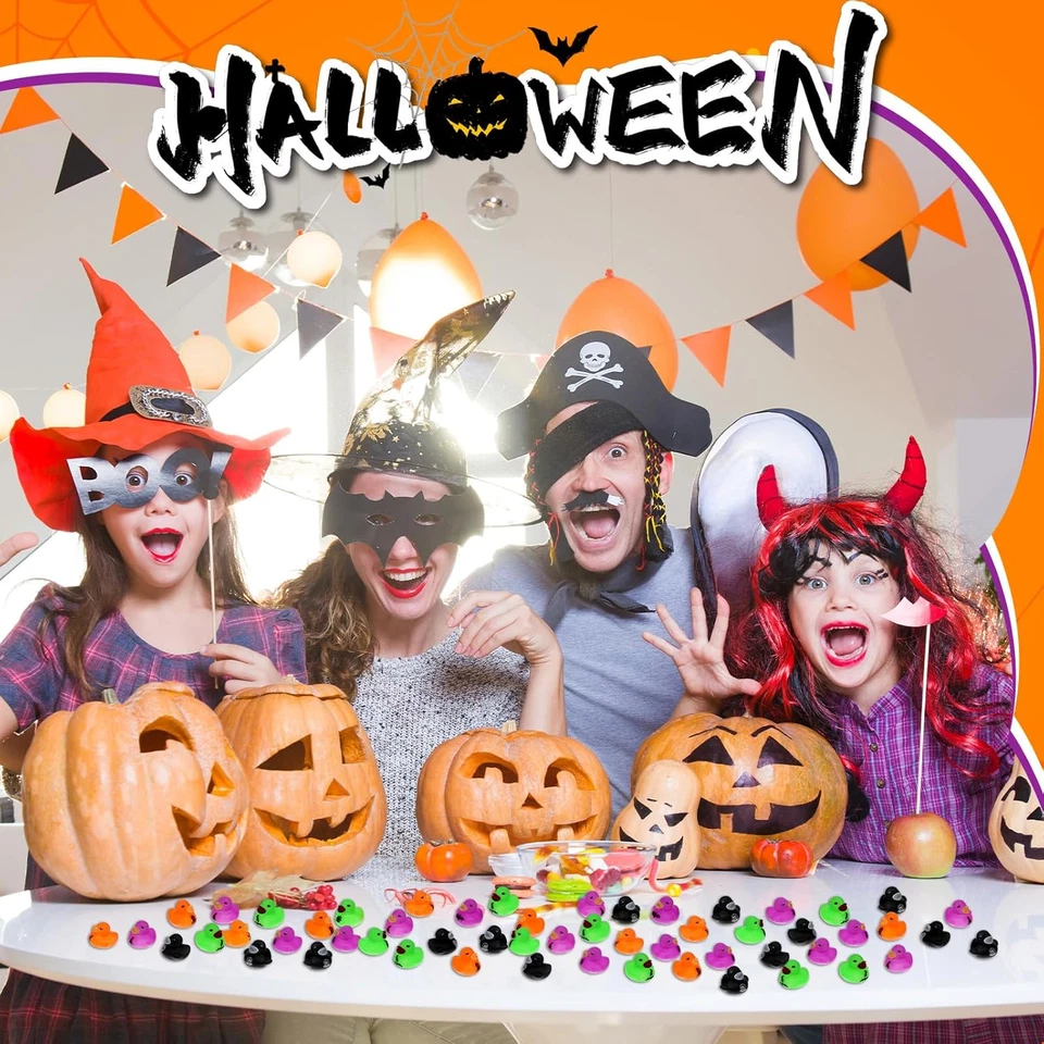 200 piezas patos de goma de Halloween a granel 1,57 pulgadas mini patos de goma pato pequeño a granel  Foto 4 de 4