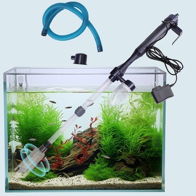 Aquarium Siphon Pump Fish Tank Gravel Cleaner w/ Long Nozzle Easy Water Change