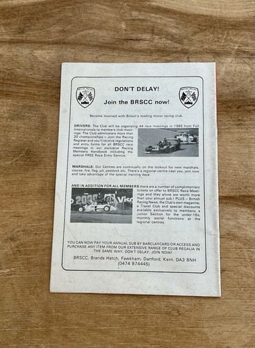 BRANDS HATCH 18th Aug 1985 Radio Kent Race day Official Programme - Picture 5 of 5
