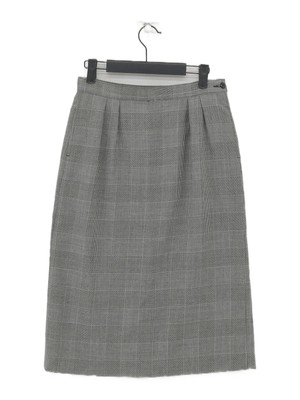 Pendleton Damen Midi Rock W 28 in grau kariert 100% Wolle Midi A-Linie