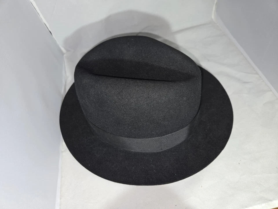 Sombrero BILTMORE Senator Piel Genuina Fieltro Marrón 7 56 con Pluma Roja Foto 2 de 4