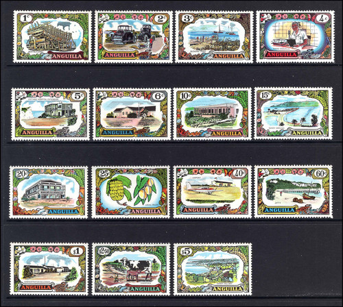 M27797 Anguilla 1970 Set X15 Unmounted Mint Sg 84-98 Cat £18 - Picture 1 of 1