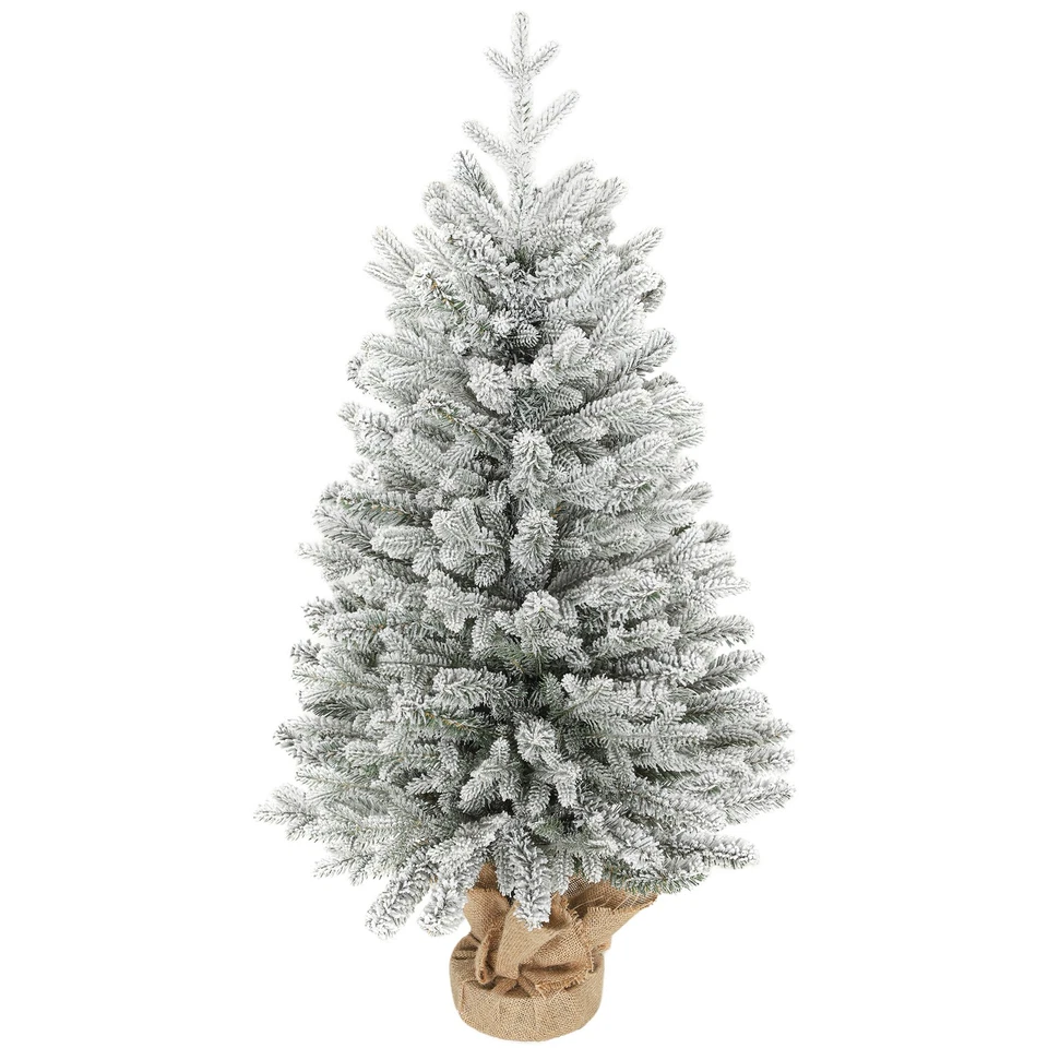 HOMCOM Mini Künstlicher Weihnachtsbaum 90 cm künstlich Tannenbaum mit Schnee - Bild 3 von 4