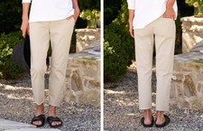 Frank  Eileen Wicklow The Italian Chino Raw Hem Cotton Khaki Cropped Pants Sz 6