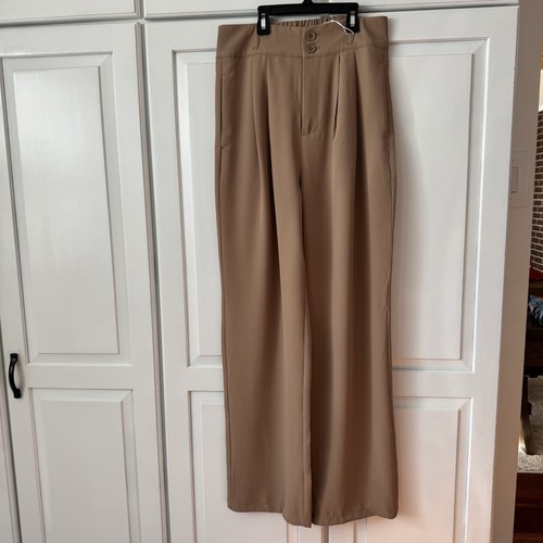 NWT Halara Flex High Waisted Side Pocket Straight Leg Twill Khaki Pants Size S