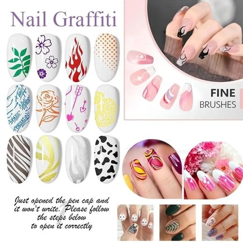 Quick Dry Nail Art Pens Set Waterproof Acrylic Paint Pen for DIY Nail Art - Picture 9 of 12