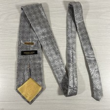 Donald J. Trump Signature Collection Vintage Krawatte Grau Silber Blumen Seidenkrawatte