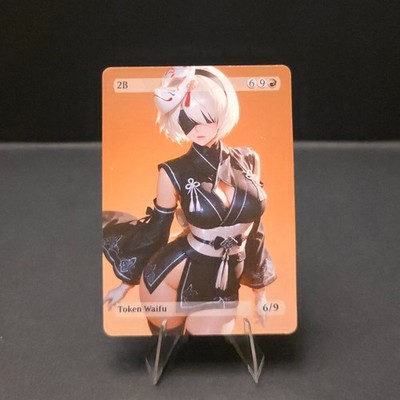 Nier 2B, Waifu the Gathering, Custom Anime Waifu Female Trading Card non holo