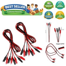 4 Groups 1M Alligator Clips Electrical, Insulated Leads with Alligator Clips...