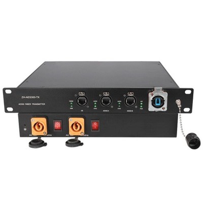 2CH AES50 + 1CH Gigabit Fiber Extender 10KM Digital Audio Transmitter 100-240V
