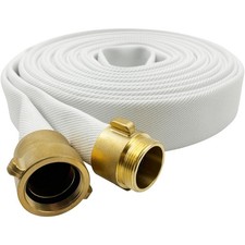 SAFBY Fire Hose - 1 1/2 inches x 100' Lay Flat Water Hose - Firehose White In...