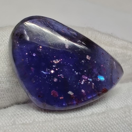 Natürlicher auffälliger Iolith Sonnenstein Cabochon ausgefallene Form Edelstein für Anhänger 16,4 kt - Bild 2 von 8