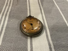 Vintage Silver Tone Westclox Pocket Ben Pocket Watch. Running