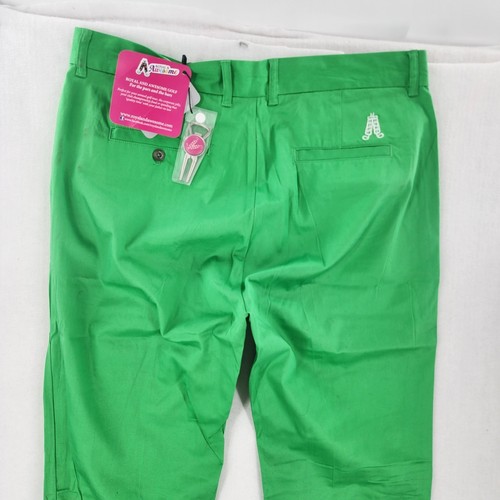 Royal & Awesome Men's 36x32 Golf Pants Neon Green Stretch NWT - Picture 5 of 12