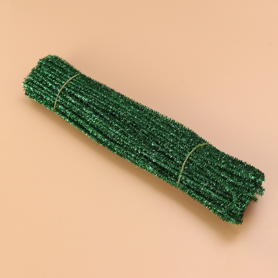 100 Pcs Ornaments Small Tree Decorations Twisted Stems Fuzzy Wire ...
