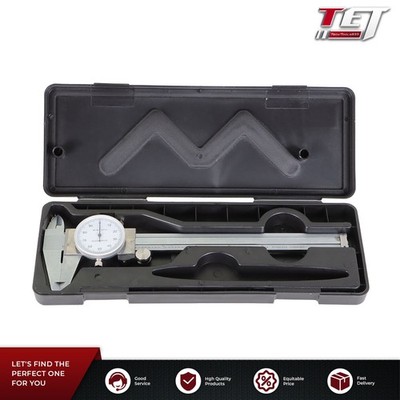 1-PC 6'' DIAL CALIPER CARBON STEEL SHOCKPROOF .001'' OF ONE INCH