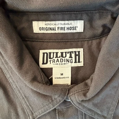 Duluth Trading Co. Jacket Mens M Black Fire Hose Flannel Lined Fit Limber image 4