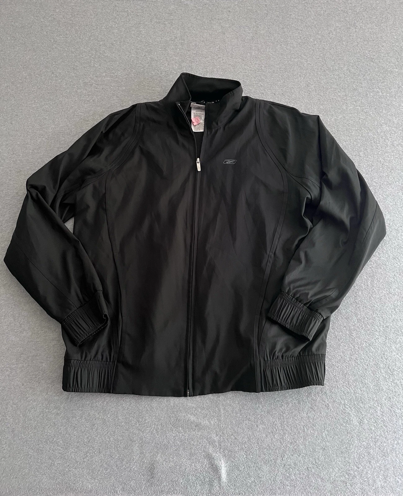 VETEMENTS Giacca RBX Zip Manica Lunga Nera Unisex Taglia XL Impermeabile Leggero