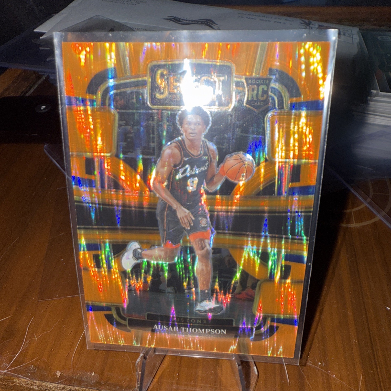 2023-24 Panini Select - Concourse Ausar Thompson #95 Orange Flash Prizm (RC)