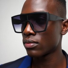 Gangster Sunglasses Cholo Men Oversized Single Black Lens Shield Fancy Glasses