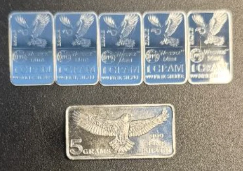NEW 10 Gram Silver Eagle Combo Lot--5 Gram MONARCH and 5-1Gram Wessex Mint Eagle