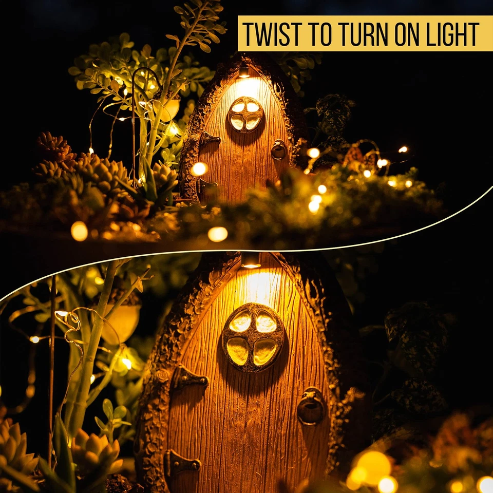 Fairy Door and Windows for Trees – Glow in The Dark Yard Art Sculpture Decora... - Image 3 of 4