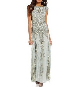 Pisarro Nights Plus Size Embellished Beaded Mesh Gown Special Occasion Size 22