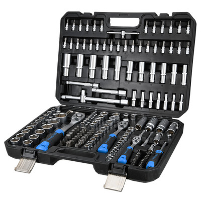 SW steel socket set ratchet box 171 pieces 1/4'' 3/8'' 1/2'' box nut 