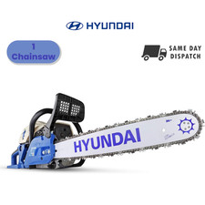 Hyundai 62cc 20" Pet-rol Chainsaw Easy Start Garden Tree Cutting Tool