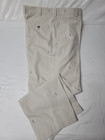 Brooks Brothers 38 X 29 cream light tan flat front pants no cuff embr golf clubs — photo 4