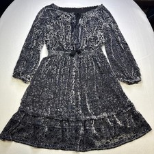 Elie Tahari Olsen Silk Blend Mini Dress Size M Burnout Velvet Fairy Whimsy #0196
