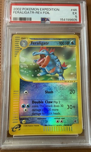 Pokemon 2002 Expedition Feraligatr Set #46/165 Reverse Holo Foil PSA 5 - Picture 1 of 2
