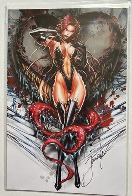 White Widow #2 Bite Me Virgin Signed Jamie Tyndall w/ COA Absolute Comics NM