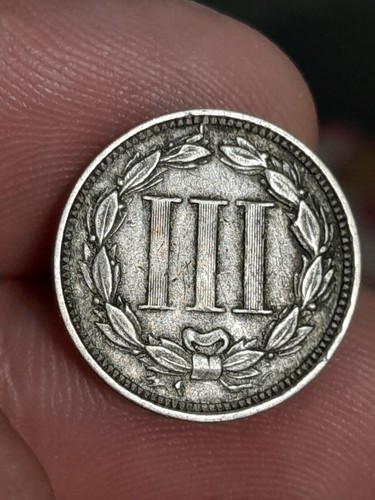 1868 Three Cent Nickel Piece 3¢ (VF) #1 - Picture 3 of 4