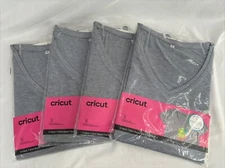 Women’s V-Neck Small Gray Cricut Sublimation Infusible Ink Shirt BLANKS LOT OF 4