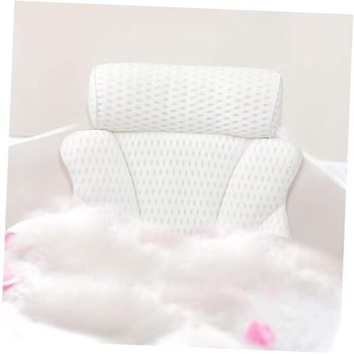 Bath Pillow for Tub, Bathtub Spa Pillow with Neck Head Back Support, Full White - 第 1/8 張圖片