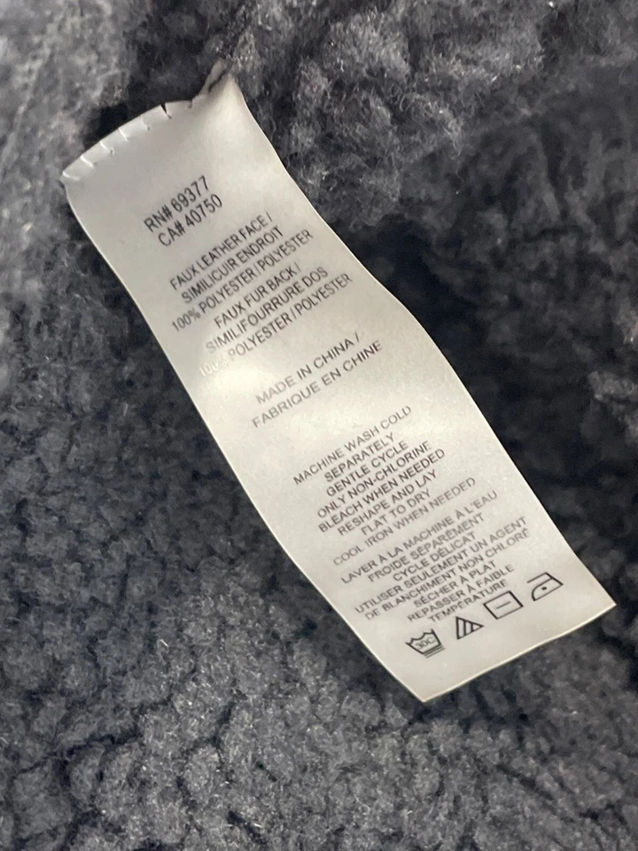 Chaqueta GRIS Jhoan Sebastian Gris 2 en 1 Piel de Oveja Imitación Cuero Talla Mediana Negra Foto 4 de 4