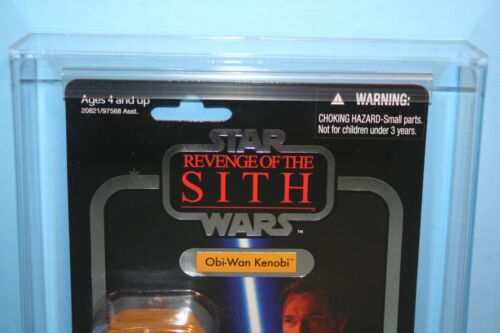 STAR WARS 2010 AFA BEWERTET NEUWERTIG AUF KARTE TVC OBI WAN KENOBI SILBERFIGUR WAFFE - Bild 2 von 11