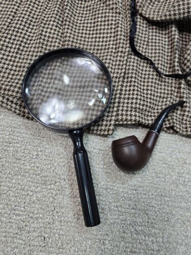 Detective XL Sherlock Holmes Watson Unisex Child Costume Coat Hat Kids READ - Picture 4 of 20