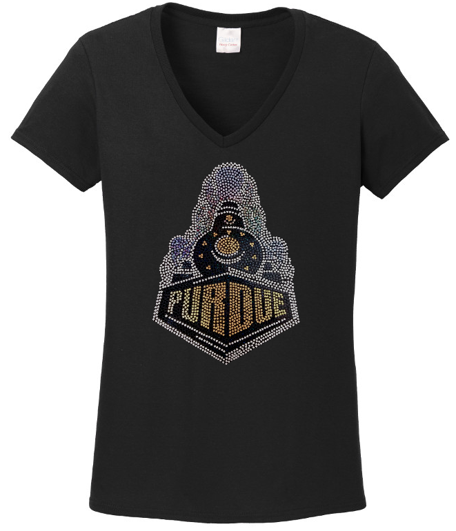 Women's Purdue Boilermakers spangle t shirt faux rhinestone lots