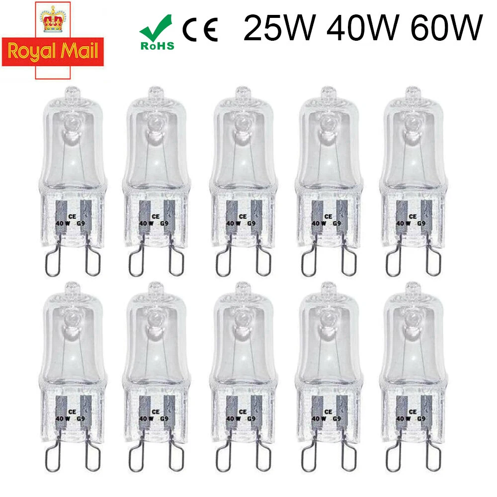 10x G4 12V Ampoule G9 220V 25W 40W 50W 60W Lampe halogène Bright Blanc Chaud