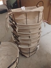 Set Of 9 Wire Baskets With Handles And A Linen Lining