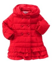 GYMBOREE OLIVIA COLLECTION RED RUFFLE HOOD PUFFER JACKET 6 12 24 2 3 4 5 NWT