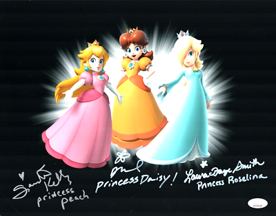 SAMANTHA KELLY DEANNA MUSTARD +1 SIGNED 11x14 MARIO PRINCESS PEACH