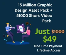 15 Million Digital Assets Bundle for Designers, Marketers & YouTubers