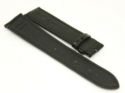 ゼニス 純正アリゲーターベルト 21mm-18mm 黒 ZENITH 純正 革 ベルト ゼニス 21mm 18mm ブラック ZENITH（時計