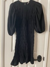 Mango Black women’s Party Stretch  Ruffle dress with Sleeves