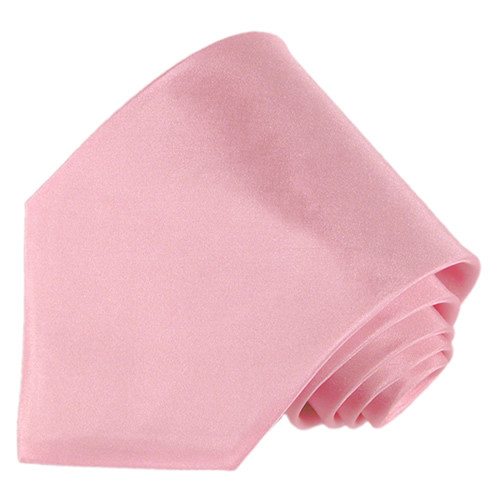 Men's 100% silk solid rose pink color tie - Picture 1 of 3