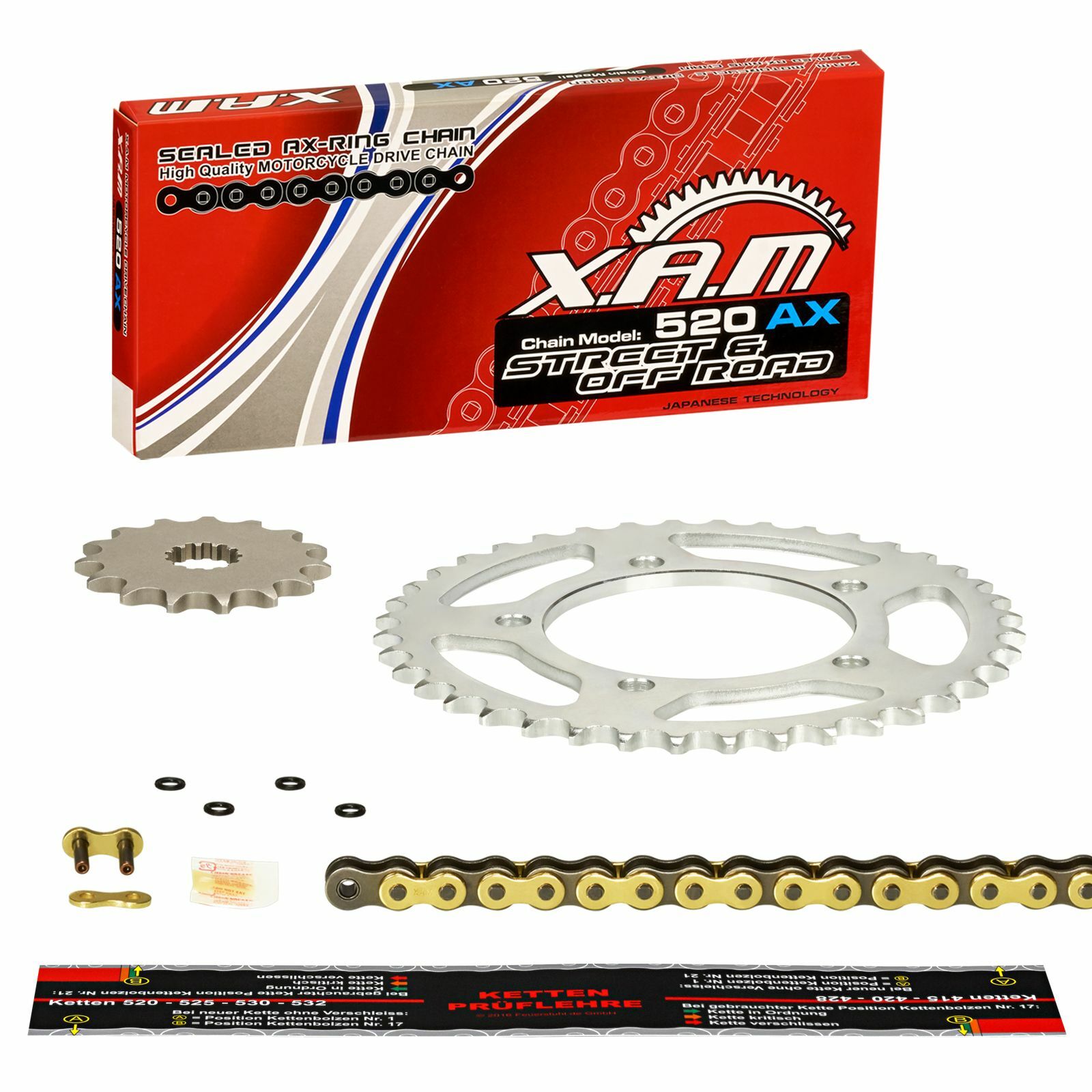 Kettensatz Yamaha TDM 850 (3VD) 91-96, XAM X-Ring GB, Nietschloss, TDM850