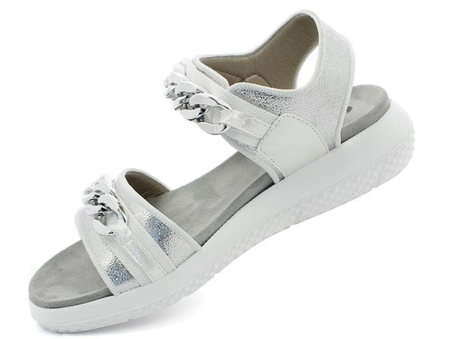 Inblu Sandalo Donna Talent C/Zeppa, Strappo ed Accessorio - 001 (Bianco/Argento) - Imagen 5 de 5
